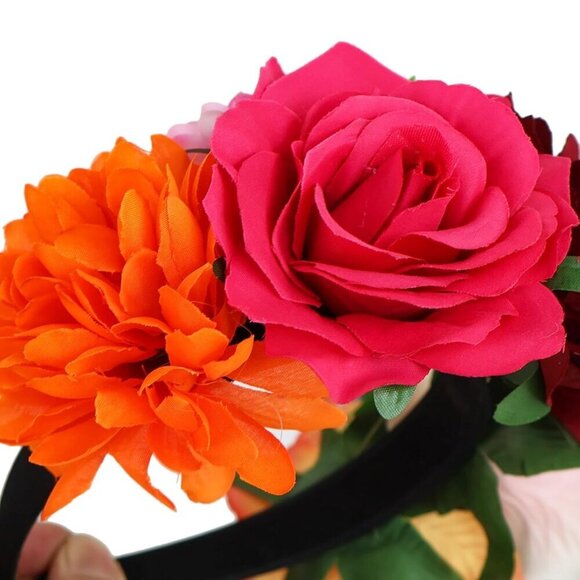 Plastic Flower Headband Unisex Adult Colorful Festive Cinco De Mayo Halloween main image 4